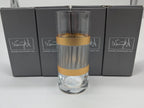 Lenox Wainwright La Rochelle Highball Glasses Set 4 Gold & Platinum Stripes NEW0