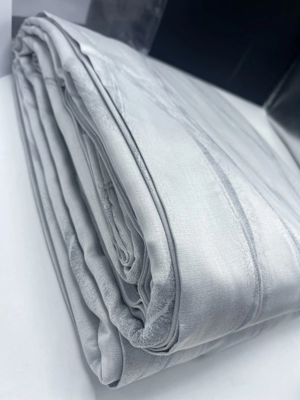 Sferra Tovino King Silver Blue Duvet Waves 100% Cotton Sateen Jacquard Italy NEW8