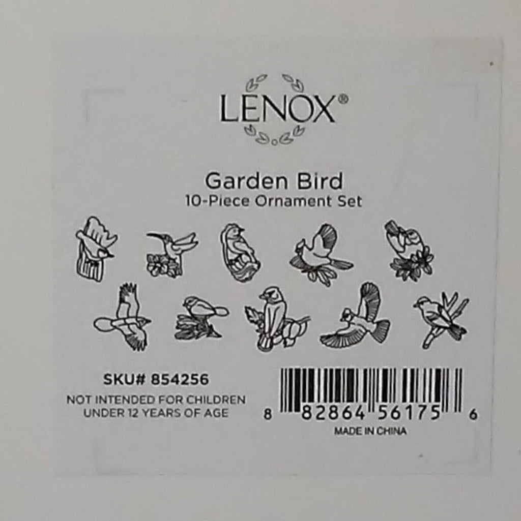 Lenox Garden Birds 10 Miniature Ornaments with Tree Blue Jay Robin Cardinal NEW5