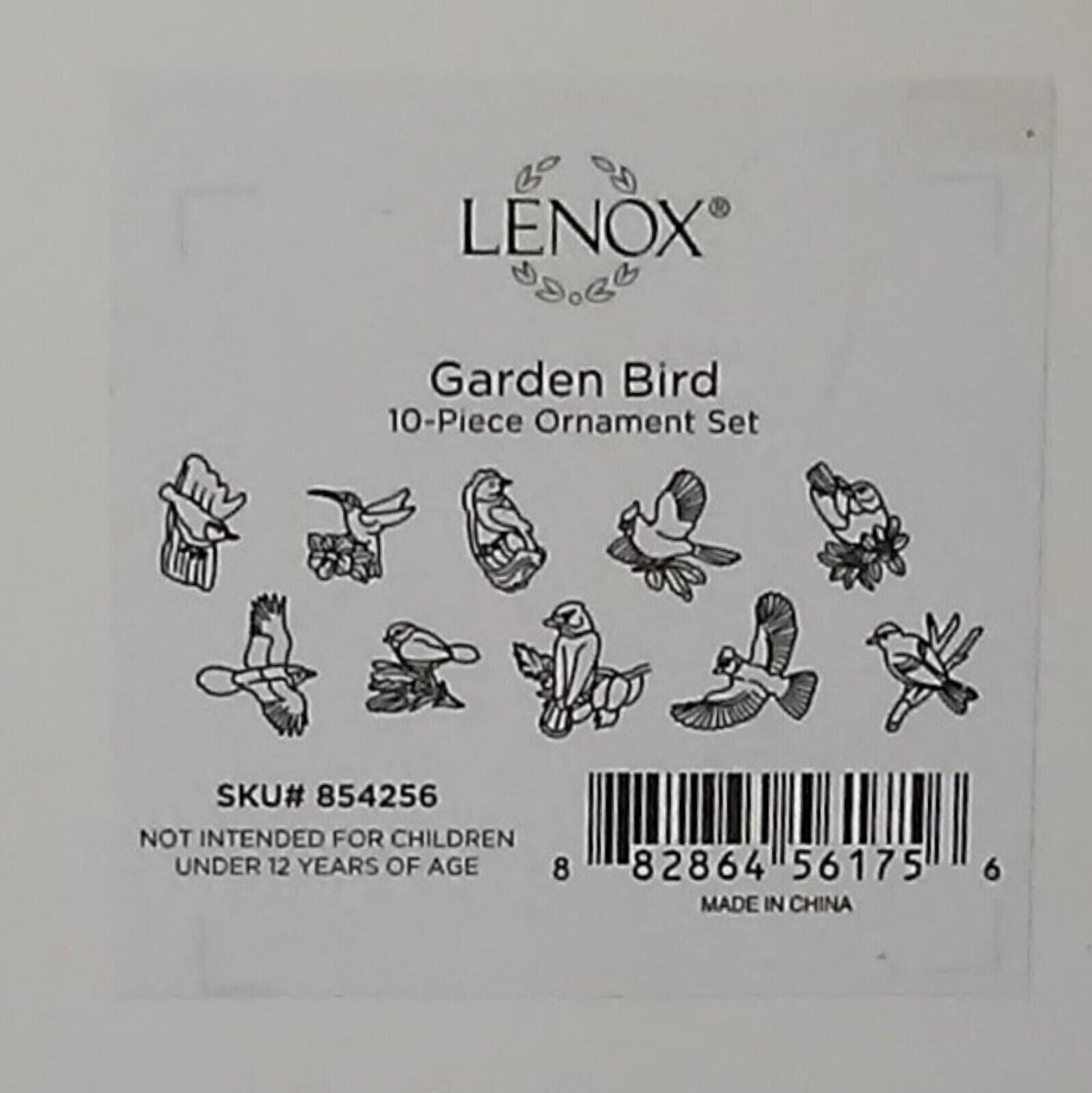 Lenox Garden Birds 10 Miniature Ornaments with Tree Blue Jay Robin Cardinal NEW5