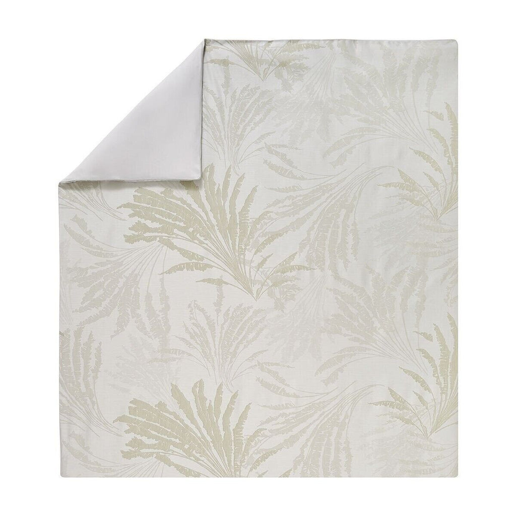 Yves Delorme Palmea Sage Queen Flat Sheet Palm Leaves Reversible Jacquard NEW2