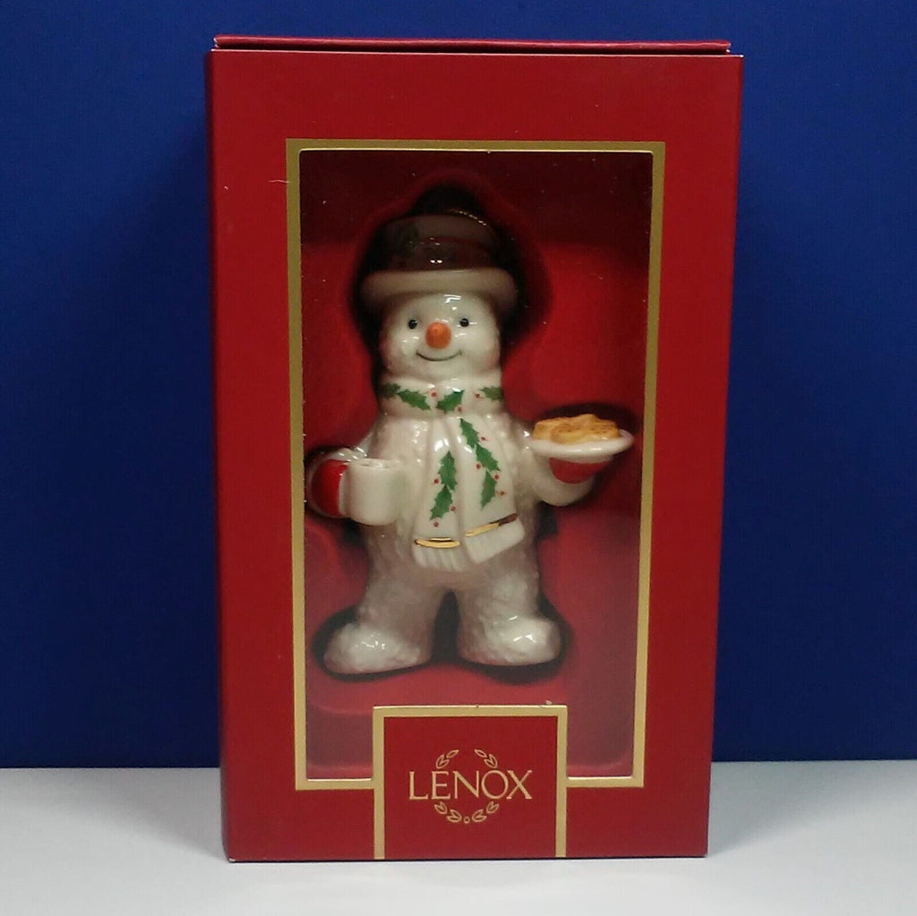 Lenox 2022 Snowman Figurine Ornament Annual Treats Cookies Cocoa Christmas NEW4