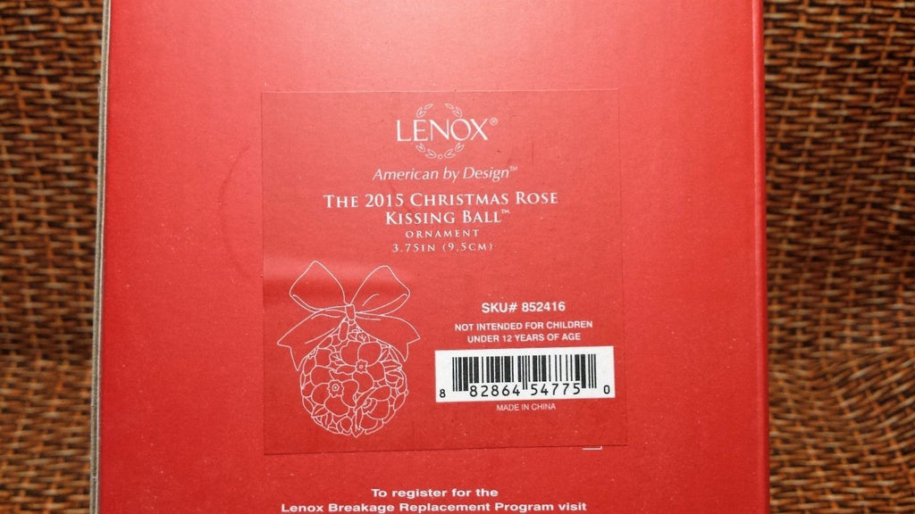 Lenox 2015 Rose Christmas Kissing Ball Ornament Sculpted Pierced Fabric Bow NEW5