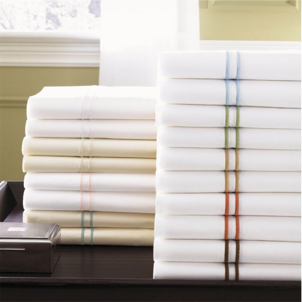 Sferra Grande Hotel Ivory Standard Sham Ivory Stripes Cotton Percale Italy NEW5