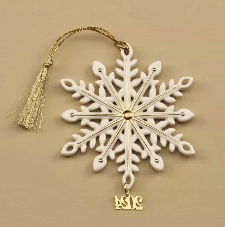 Lenox 2024 Gemmed Snowflake Ornament Annual Icy Blue Crystals Christmas Gift NEW8