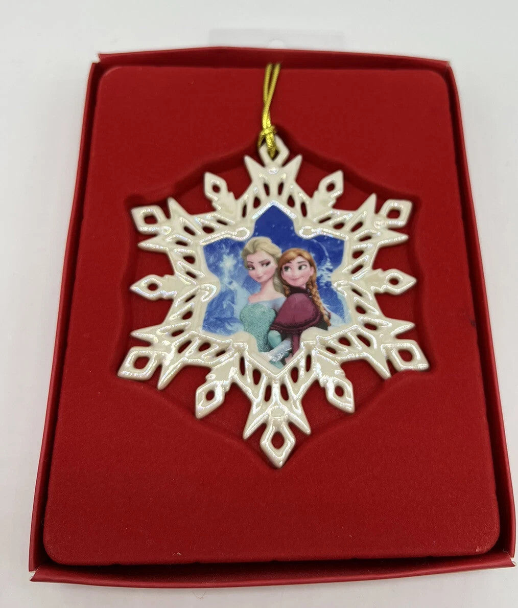 Lenox Disney Frozen Sisters Anna & Elsa Snowflake Ornament China Christmas NEW4