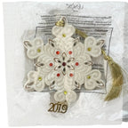 Lenox 2019 Gemmed Snowflake Ornament Annual Red & Green Crystals Christmas NEW8