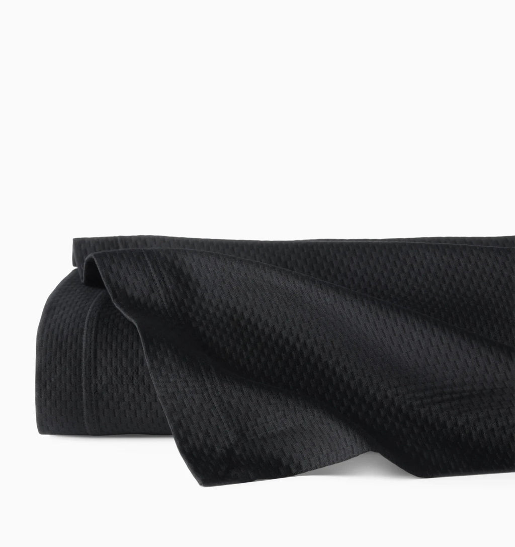 Sferra Perrio Black Twin Coverlet Solid Geometric Cotton Matelassé Portugal NEW0