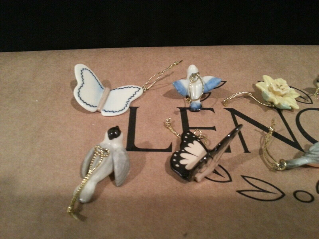 Lenox Spring Easter Mini Tree Ornaments Set 10 Flower Bird Butterfly Retired NEW5