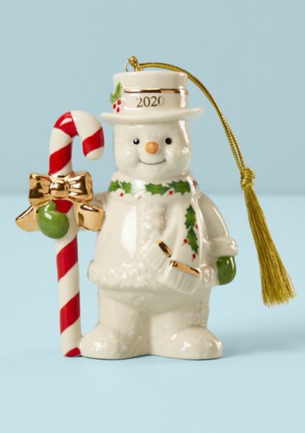 Lenox 2020 Snowman Figurine Ornament Annual Candy Cane Frosty Christmas Gift NEW2