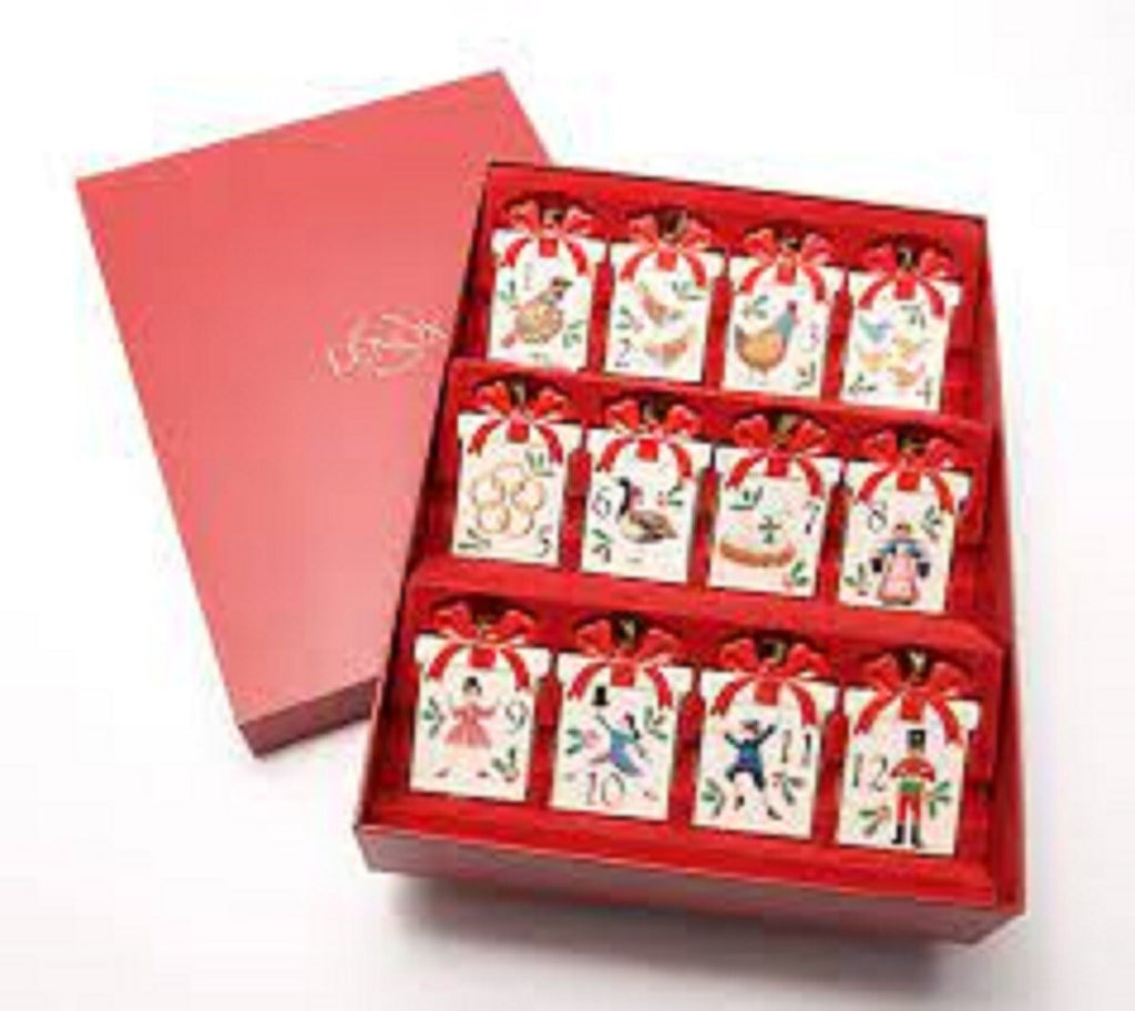 Lenox Twelve Days Of Christmas 12-Piece Ornament Set Hand Painted Bows Gift NEW6