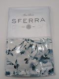 Sferra Duchesse Cadet Euro Sham Blue Floral Print Reversible Sateen Italy NEW0