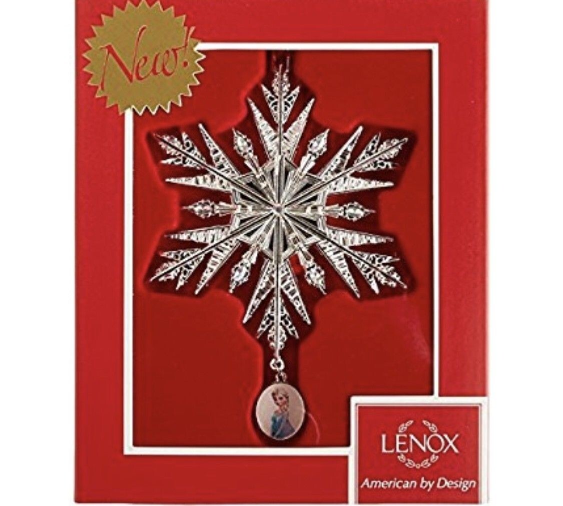 Lenox Disney Frozen Queen Elsa's Snowflake Ornament Silver Cameo Christmas NEW4