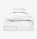 Sferra Squillo White Twin Duvet Platinum Satin Stitch Embroidery Youth Italy NEW6