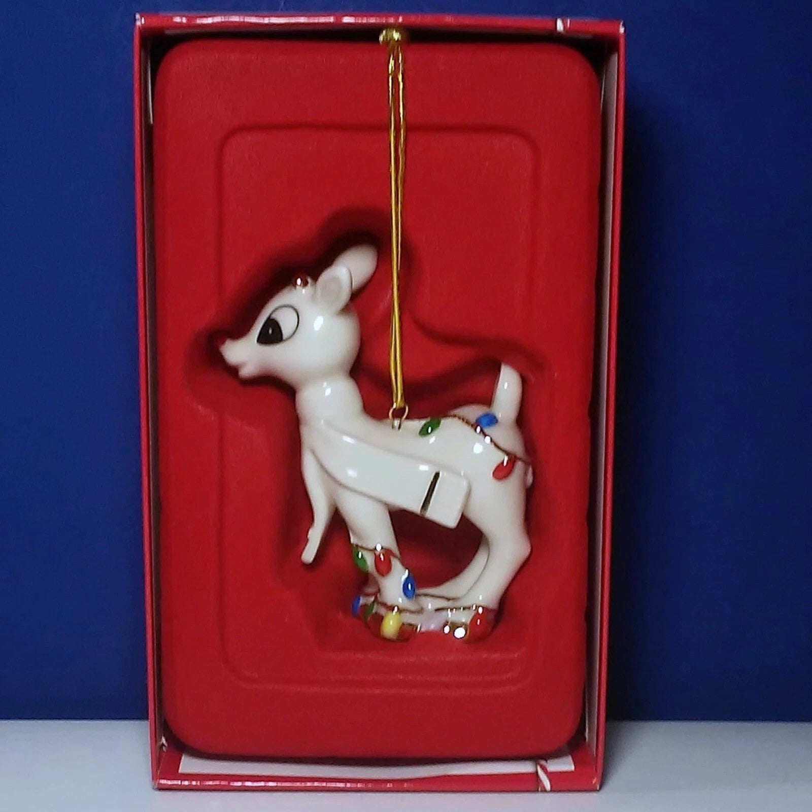 Lenox 2020 Rudolph's Christmas Glow Ornament Figurine Red Nosed Reindeer NEW9