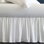 Sferra Celeste Brown Queen Bed Skirt Chestnut Gathered Egyptian Cotton Italy NEW9